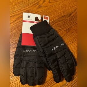 Spyder Women’s Black Quilted snow Gloves, size Small